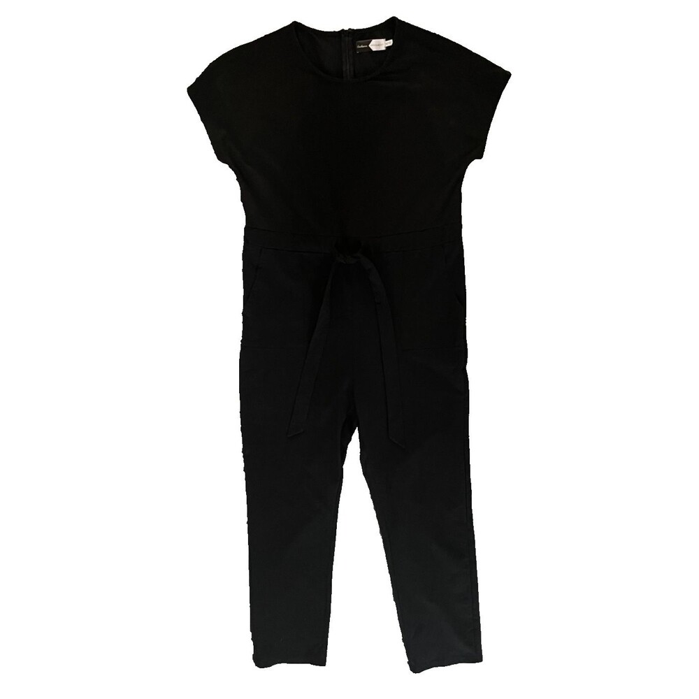 PIPER & SCOOT Womens ROMPER Jumpsuit Short Sleeve BLACK Knit Size M
